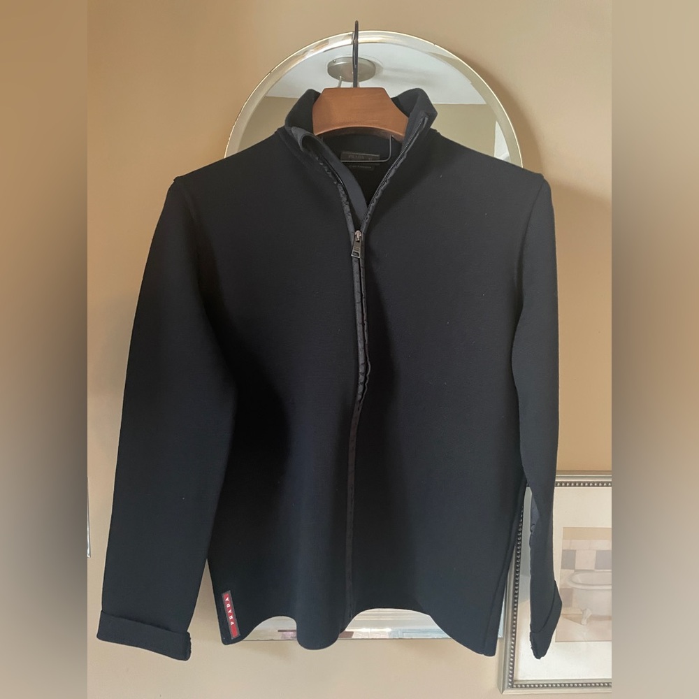 Prada Black Shirt Zip Jacket   Size 52 $225